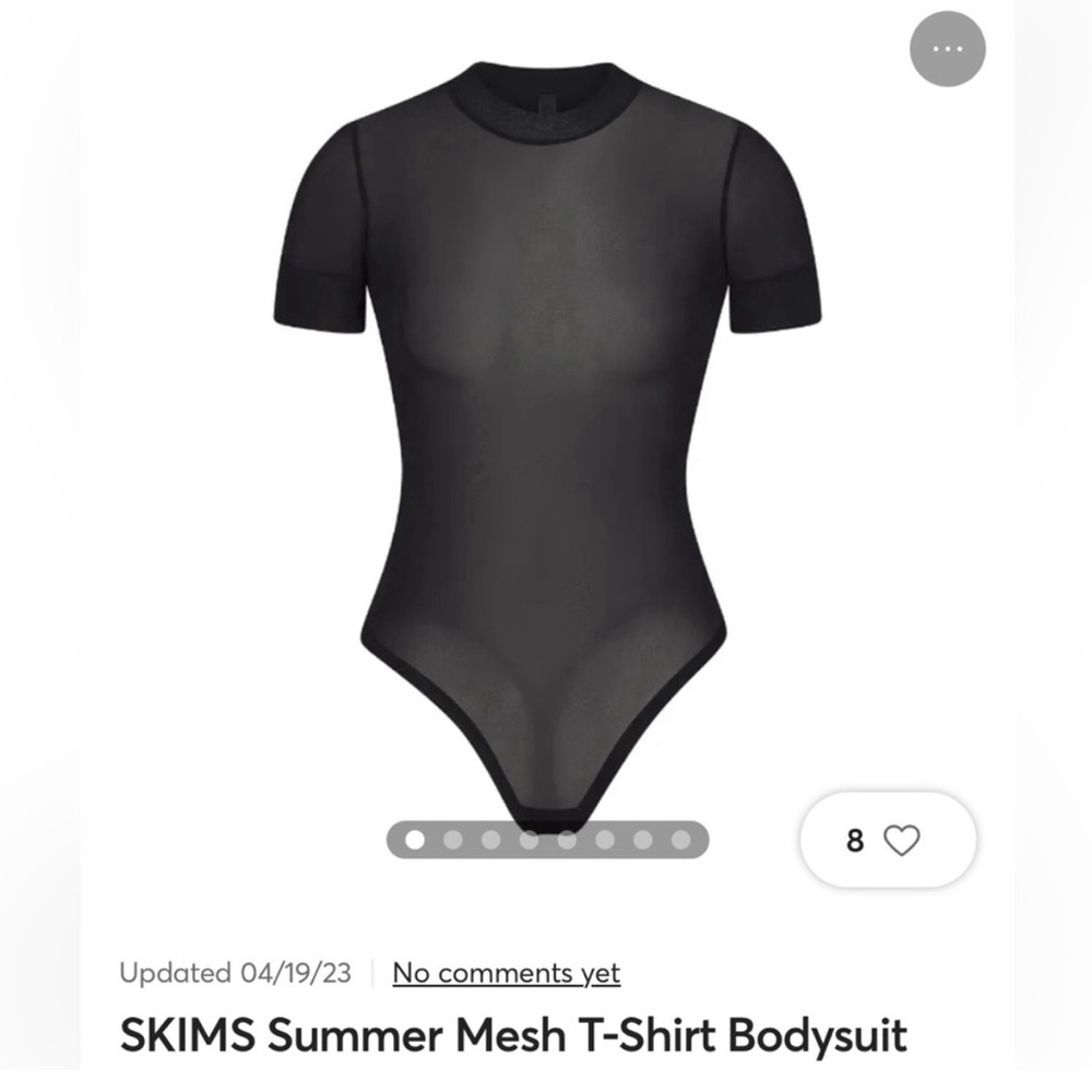 Skims Black Mesh Bodysuit - Size S